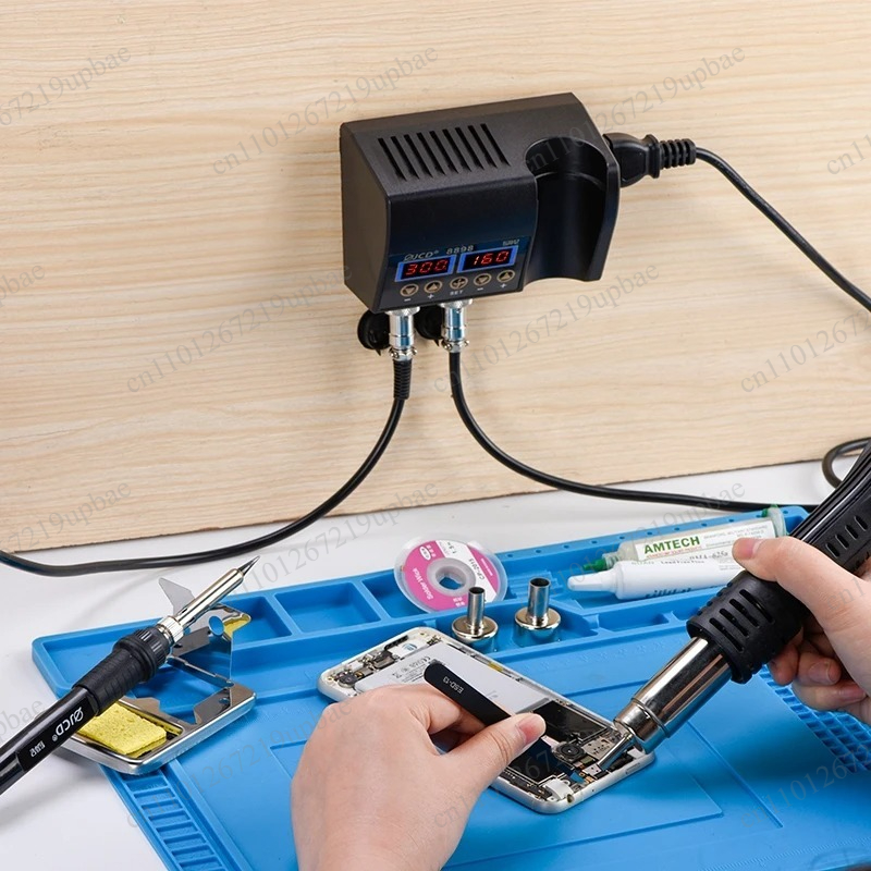2 In 1 Soldering Rework Station 750W - 8898 สถานีบัดกรีดิจิตอล LCD 2-in-1 กำลังไฟ 750W