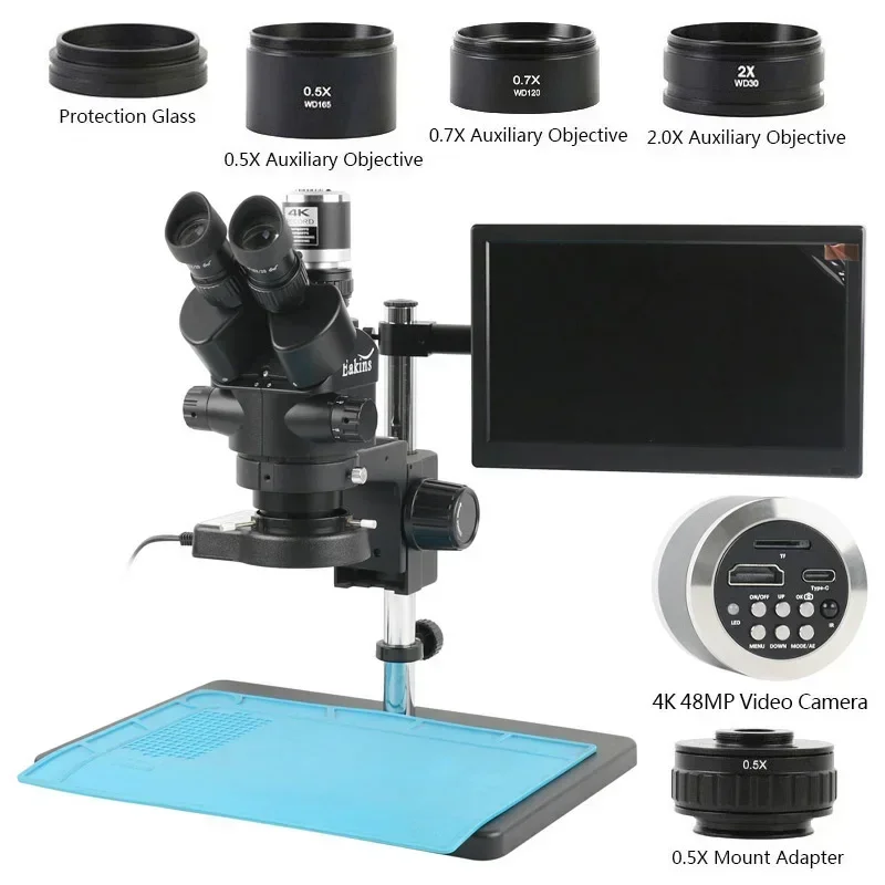 Simul Focal กล้องจุลทรรศน์สเตอ - Trinocular Stereo Microscope 7X-45X บทวิจารณ์และราคา