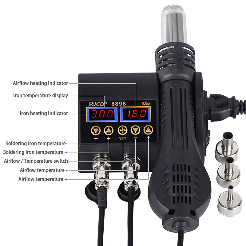 JCD 8898‑16 750W 2‑in‑1 สถานีบ - 2 In 1 Soldering Rework Station 750W บทวิจารณ์และราคา