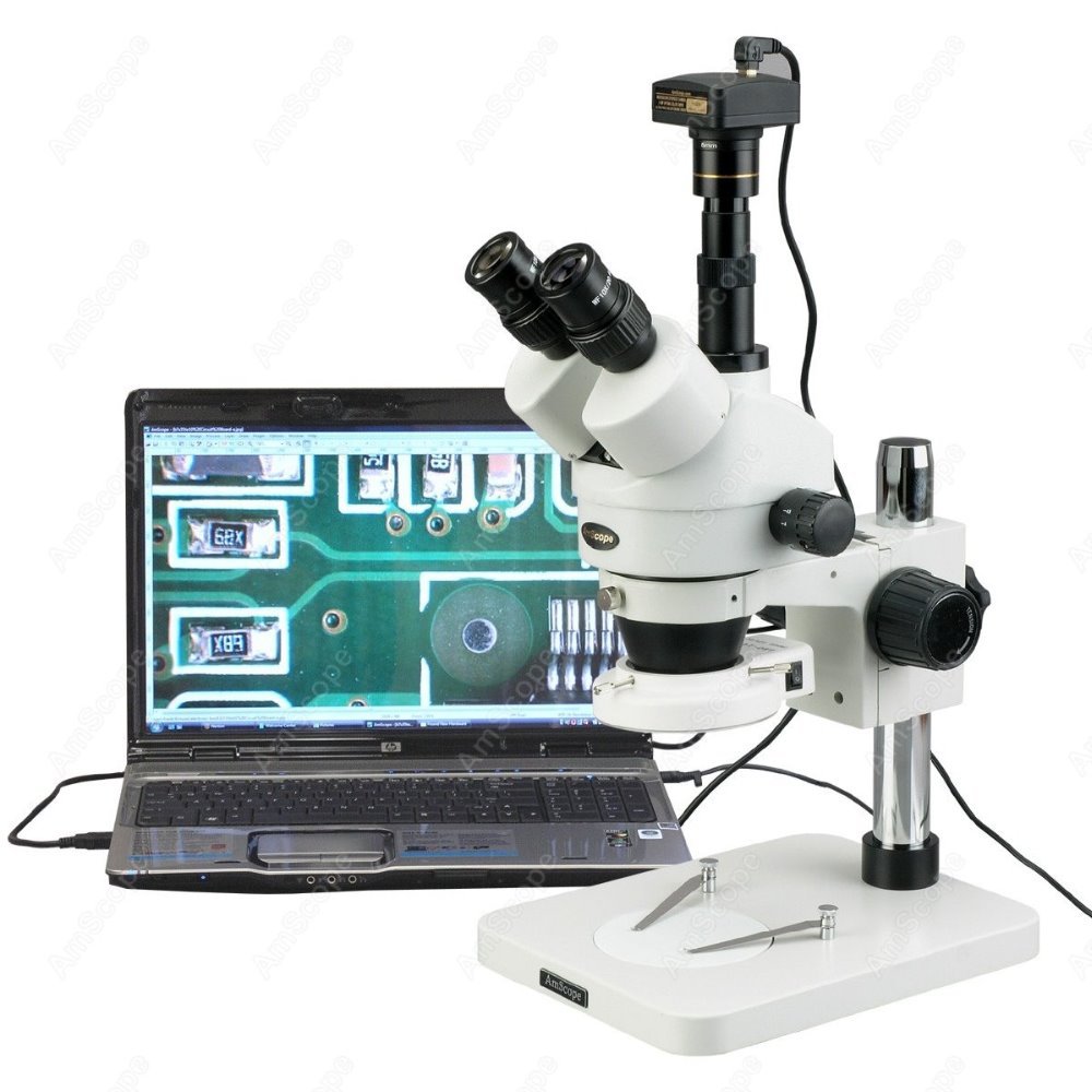 กล้องจุลทรรศน์สเตอริโอแบบซูมสา - Trinocular Stereo Microscope 7X-45X บทวิจารณ์และราคา