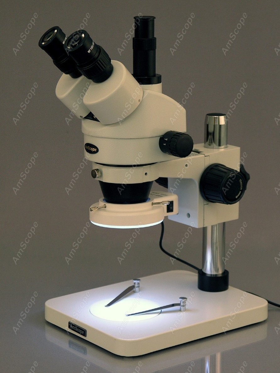 กล้องจุลทรรศน์สเตอริโอแบบซูมสา - Trinocular Stereo Microscope 7X-45X บทวิจารณ์และราคา